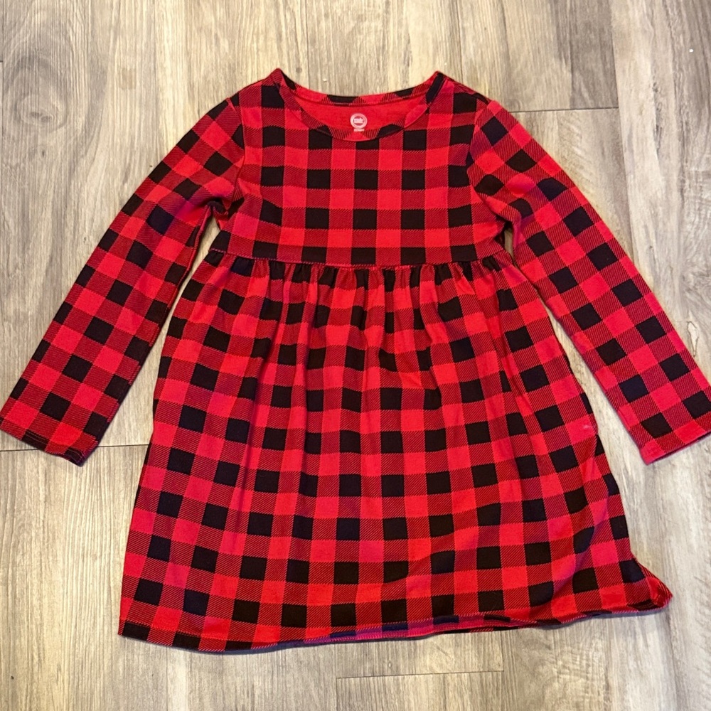 Wonder Nation Red and Black Plaid Kids Dress